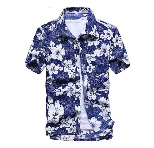 Aloha Shirts Short-sleeved Fashion Chemise Homme Blouse