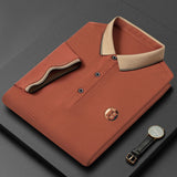 Pique Lapel T-shirt Embroidered Rhinestone Casual Short Sleeve