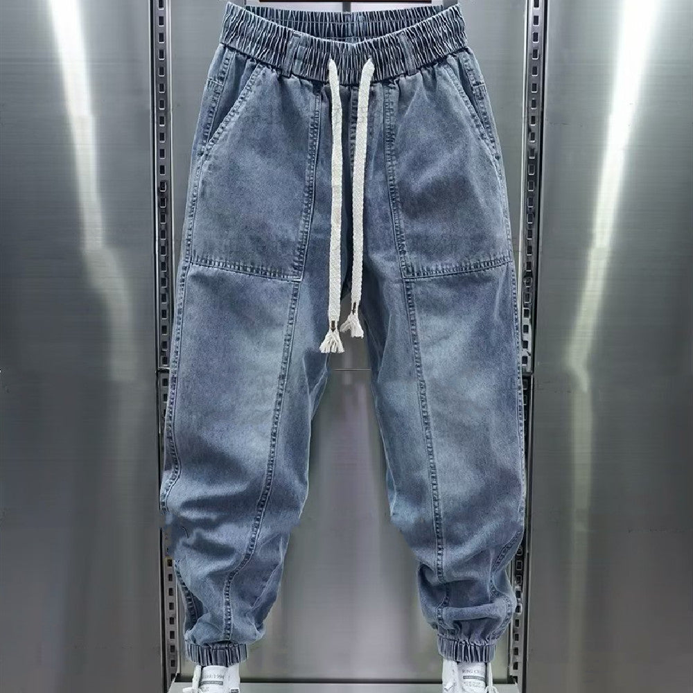 Fashion Leisure Washed-out Ankle-tied Jeans