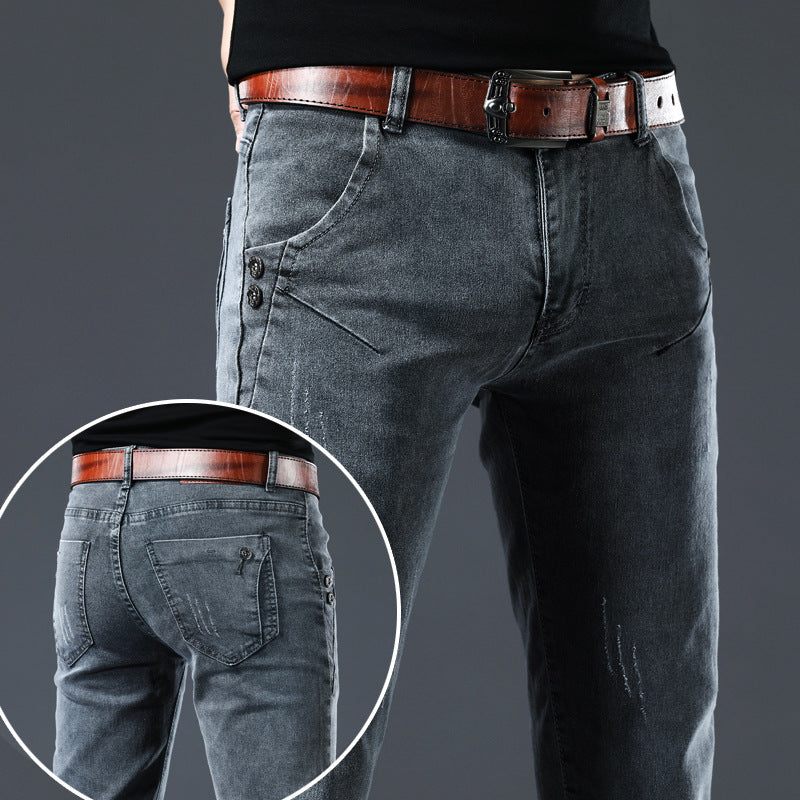 Jeans Men's Korean-style Slim Fit Stretch Skinny Trousers